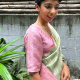 Pink brocade silk blouse