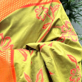 Nidhi chartreuse kanchipuram silk applique saree