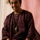 Sah-A Burgundy Tussar Kurta