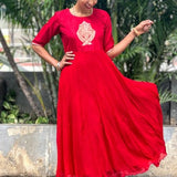 Red chiffon Kalidar tunic