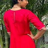 Red chiffon Kalidar tunic