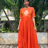 Orange chiffon Kalidar tunic