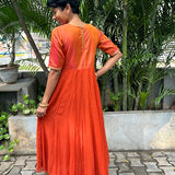 Orange chiffon Kalidar tunic