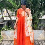 Orange chiffon Kalidar tunic