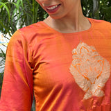 Orange chiffon Kalidar tunic