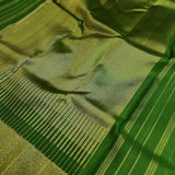 Charita Green gold silver checked kanchipuram silk saree