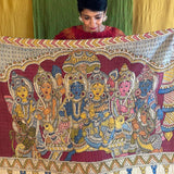 Kalpataru ramayana handpainted kanchipuram silk saree