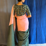 Mishrita green pink fusion saree