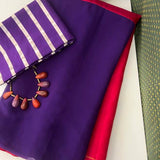 Mishrita pink purple fusion saree