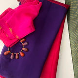 Mishrita pink purple fusion saree