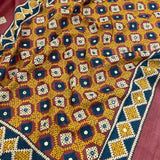 Tushara maroon kutch embroidered tussar saree