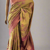 Nidhi fawn mauve applique kanchipuram silk saree