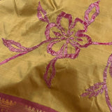 Nidhi fawn mauve applique kanchipuram silk saree