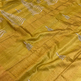 Mustard hand embroidered tussar saree