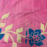 Veena pink floral printed tussar saree