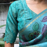 Teal gold tussar blouse