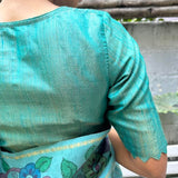 Teal gold tussar blouse