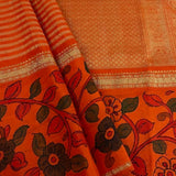 Kalpataru zari striped kalamkari saree