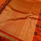 Kalpataru zari striped kalamkari saree