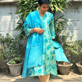 Rang blue tussar set