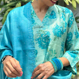 Rang blue tussar set