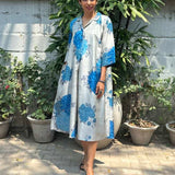 Rang grey blue silk dress