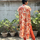 Rang cream orange tussar kurta