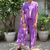 Rang purple georgette cape