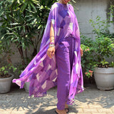 Rang purple georgette cape