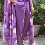 Rang purple georgette cape