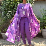 Rang purple georgette cape