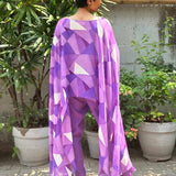 Rang purple georgette cape