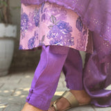 Purple linen pants