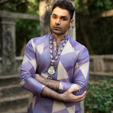 Rang purple silk men's kurta