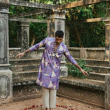 Rang purple silk men's kurta