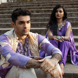 Rang purple silk men's kurta