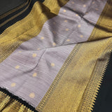 Alani black mauve kanchipuram silk saree