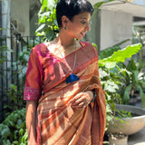 Maya Orange multihued tussar saree