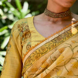 Jwala yellow tussar blouse