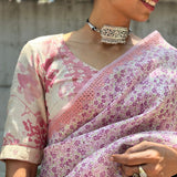 Jwala pink tussar blouse