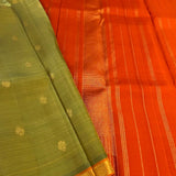 Vera apple green orange kanchipuram silk saree