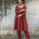 Zephyr Red printed cotton tunic