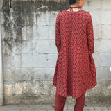 Zephyr Red printed cotton tunic