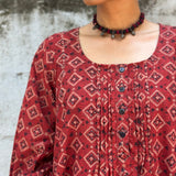 Zephyr Red printed cotton tunic