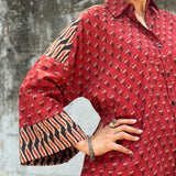 Zephyr Red printed cotton shirt