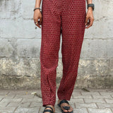 Zephyr-Red printed cotton pants