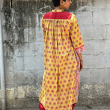 Zephyr Yellow printed cotton kurta