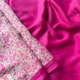 Pink little flowers chiffon saree