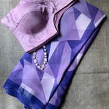 Lilac triangles chiffon saree