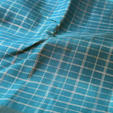 Charita Arctic blue gold silver checked kanchipuram silk saree